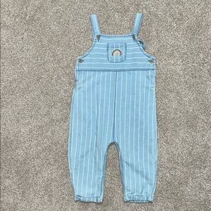 Classic Blue and White Striped Overalls with Relaxed Fit